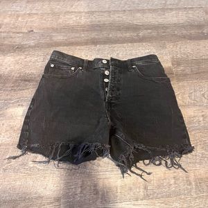 Abercrombie High Rise 4” Jean Shorts - Black - Size 28 / 6